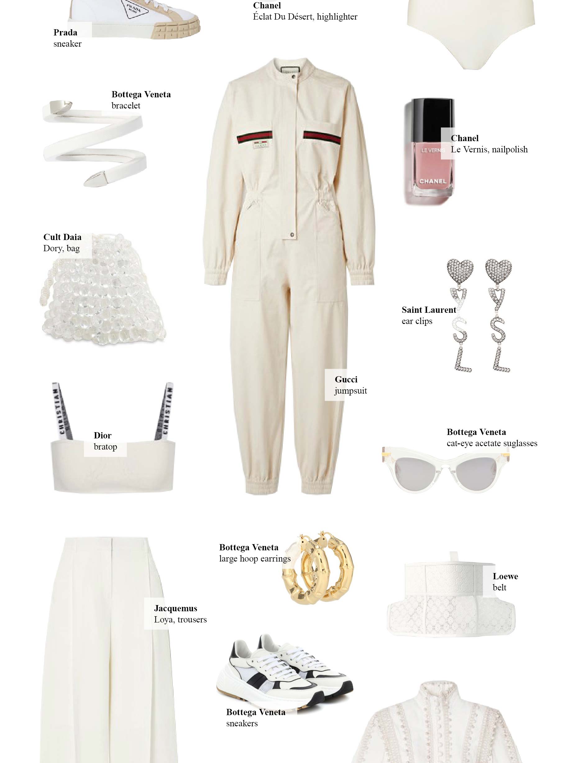 All white shopping list