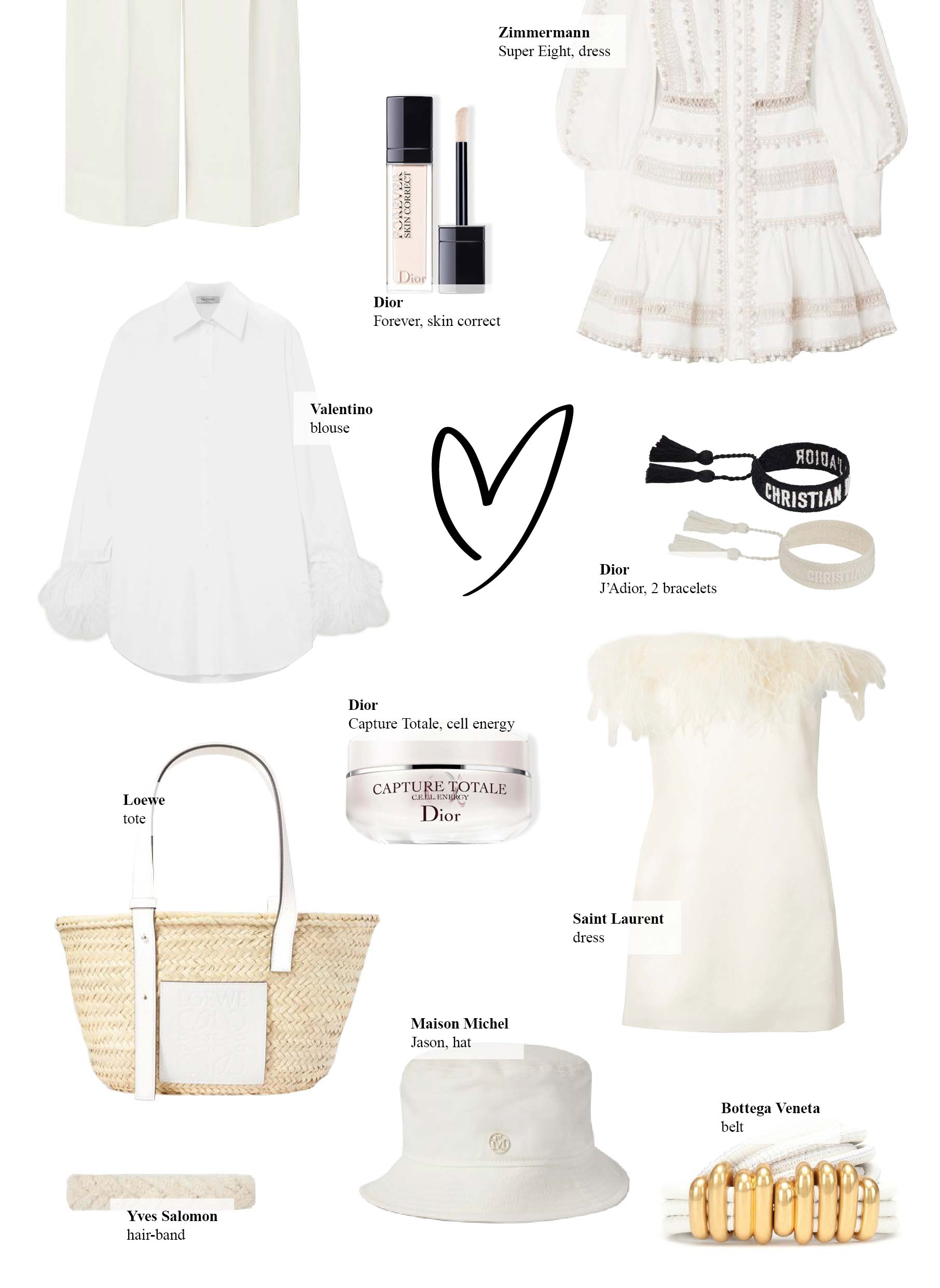 All white shopping list