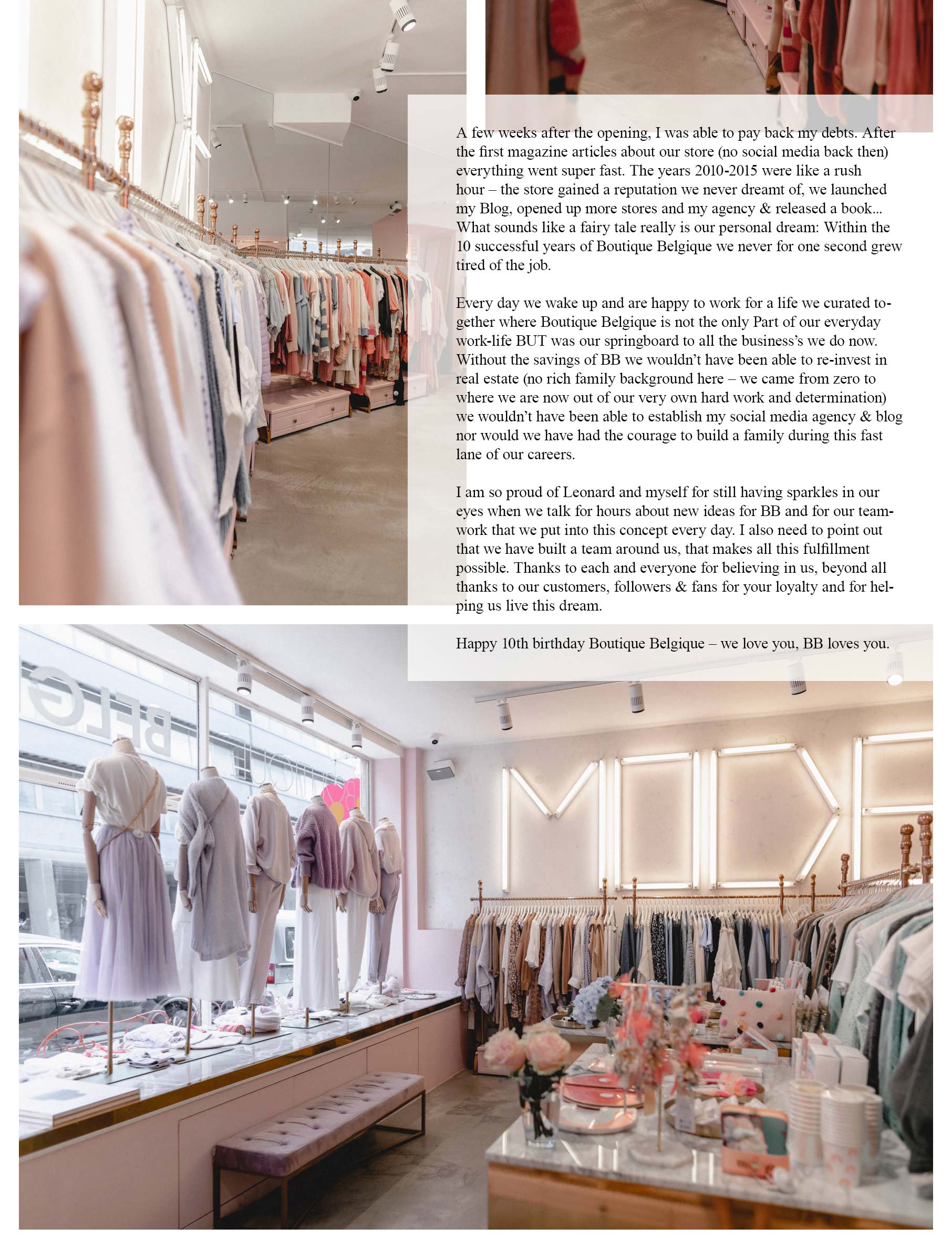 10 years Boutique Belgique
